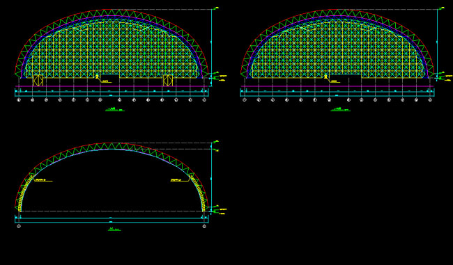 厦门跨度110米，拱高35_7米煤棚网架